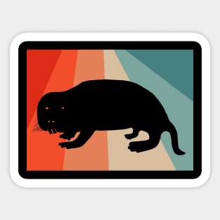 Vintage naked mole rat retro design rodent animal Sticker